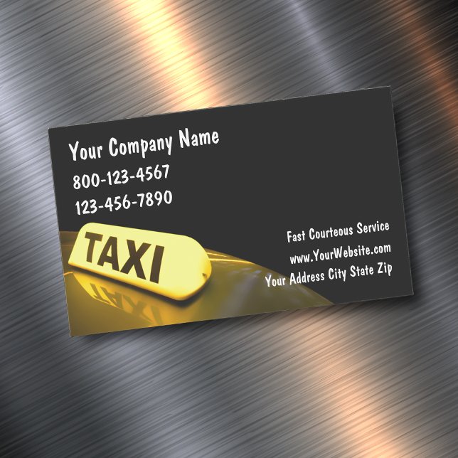 Taxi Service Transportation Design Business Card Magnet (Creator Uploaded)
