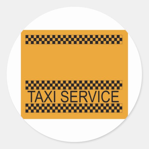 Taxi service with space for text classic round sticker