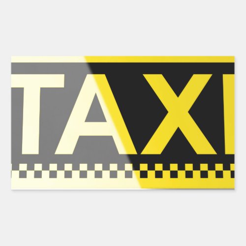 Taxi sign rectangular sticker