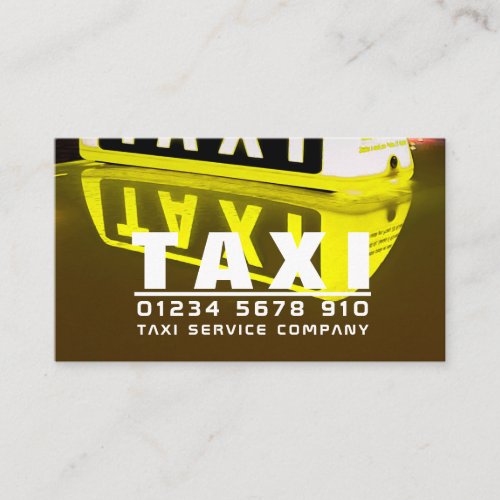 Taxi Sign Reflection Taxi Cab Firm Price List Business Card