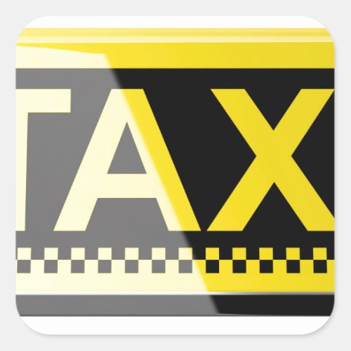 Taxi sign square sticker