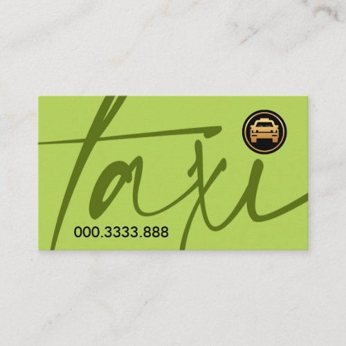 Taxi Signage Gold Taxi Cab Driver Business Card