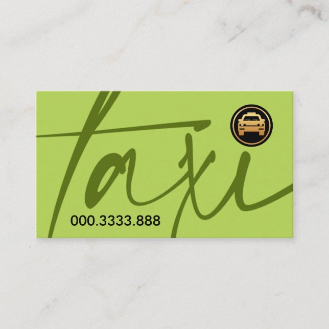 Taxi Signage Gold Taxi Cab Driver Business Card (Front)