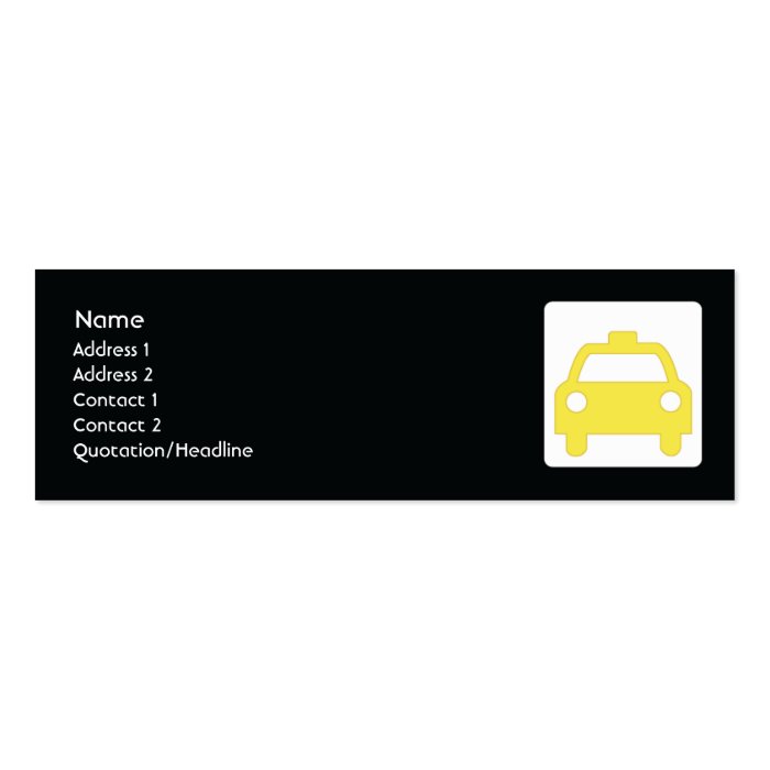 Taxi   Skinny Business Card Templates