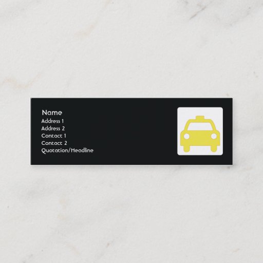 Customizable Taxi - Skinny Business Card Templates