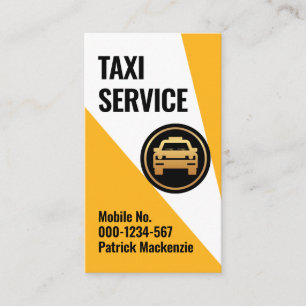 Taxi Spotlight On Car Cab Icon Business Card