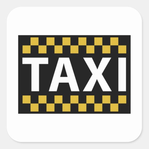 Taxi Square Sticker | Zazzle