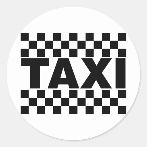 Taxi  Taxi Cab  Car For Hire Classic Round Sticker