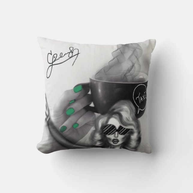 Taxi! Throw Pillow (Front)