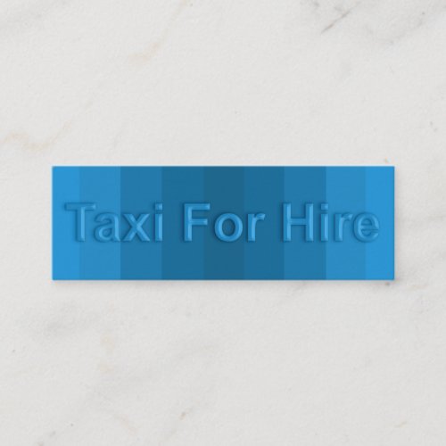 Taxi Transparent Glass Effect Signage Taxi Driver Mini Business Card