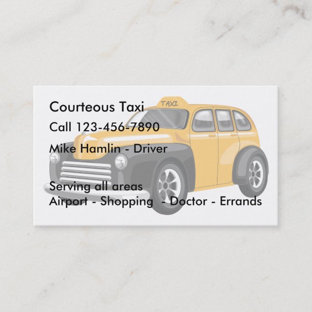 Taxi Transportation Business Card (Front)
