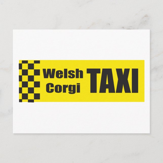 Taxi Welsh Corgi Postcard (Front)