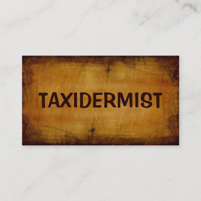 Taxidermist Antique Business Card (Front)