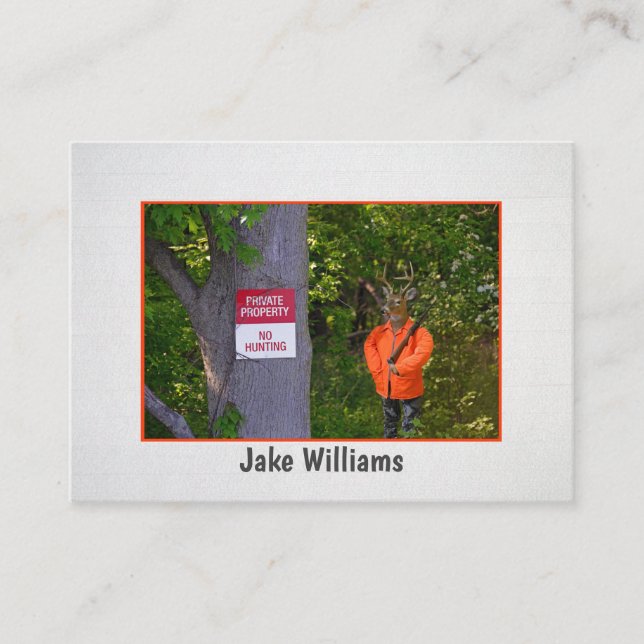 taxidermist big buck hunter with gun business card (Front)