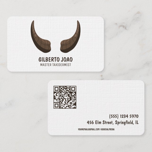 Taxidermist Custom QR Business Card (Front/Back)