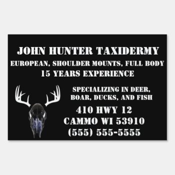 Taxidermy Business Sign by GreenCannon at Zazzle