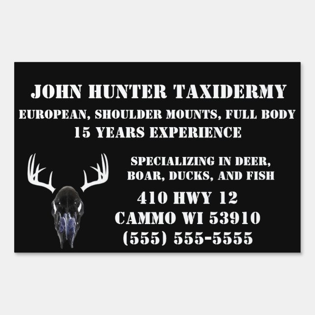 Taxidermy Business Sign (Front)