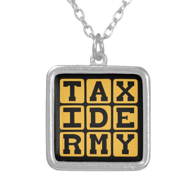 Taxidermy, Stuffing Dead Animals Silver Plated Necklace (Front)