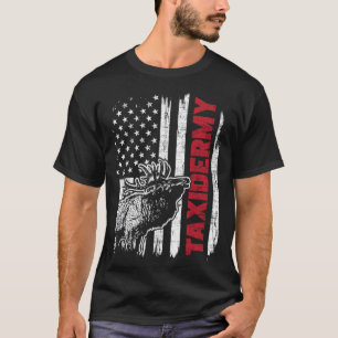 Taxidermy  USA Flag Taxidermist Deer Stuffing Anim T-Shirt