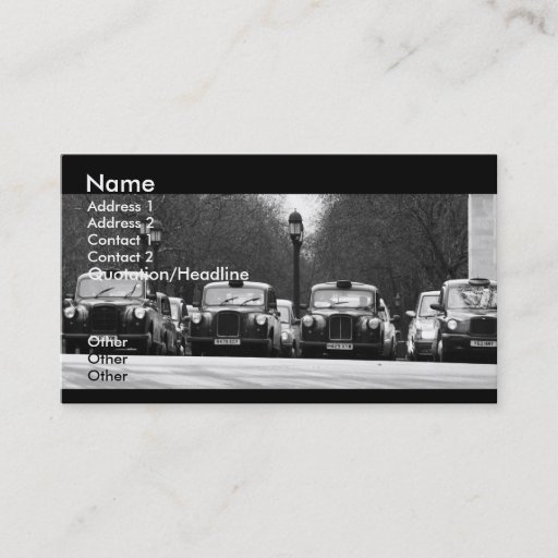 Customizable Taxis Business Card