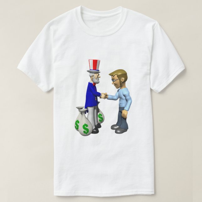 Taxpayer IRS Joke Taxday Humor Fun Uncle Sam Cash T-Shirt (Design Front)