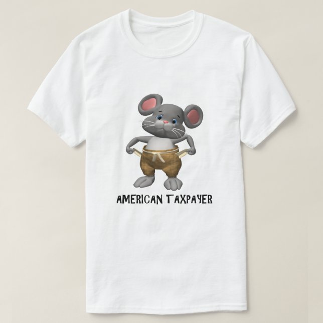 Taxpayer IRS Joke Taxday Humor Funny Mouse Cute T-Shirt (Design Front)