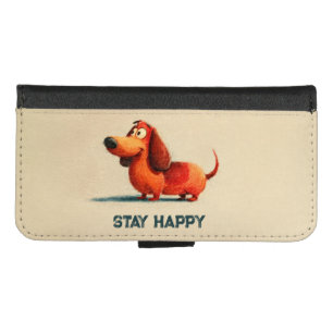 tay Happy Dog – Cute Positive Quote Art iPhone 8/7 Wallet Case