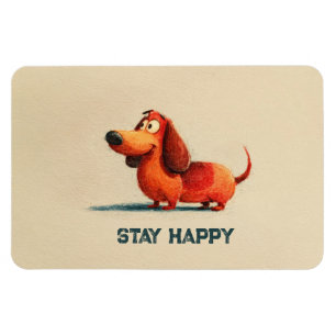 tay Happy Dog – Cute Positive Quote Art Magnet