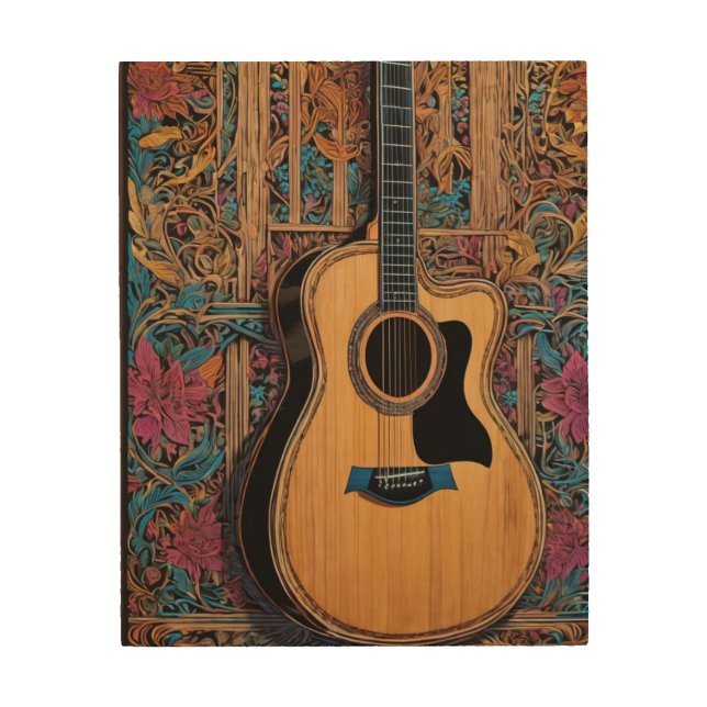 Taylor Acoustic Guitar  Wood Wall Art (Front)