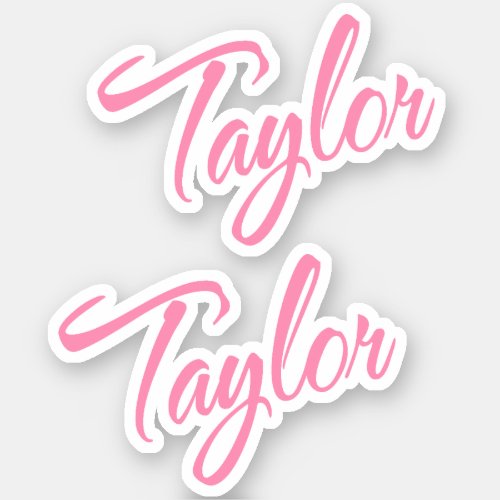 Taylor Decorative Name in Pink x2 Sticker