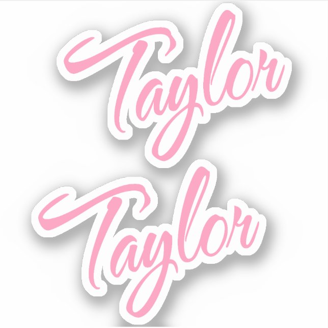 Taylor Decorative Name in Pink x2 Sticker (Front)