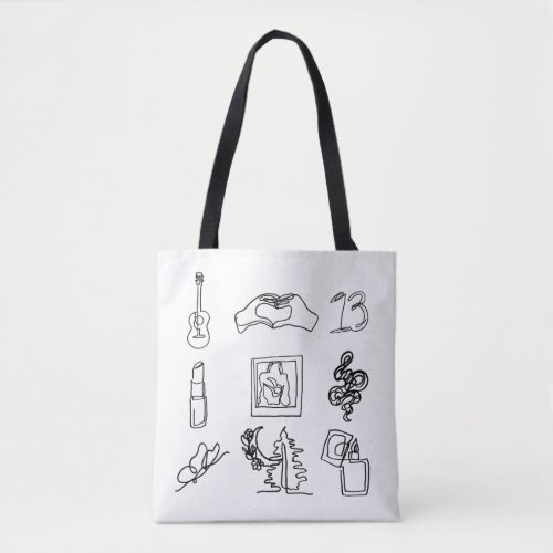 Taylor Eras Line Drawing Tote Bag Fan Art