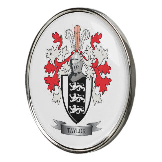 Taylor Family Crest Coat of Arms Golf Ball Marker
