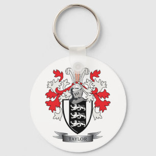 Taylor Family Crest Coat of Arms Keychain