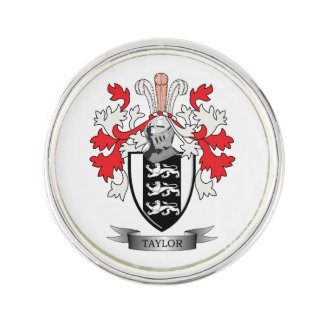 Taylor Family Crest Coat of Arms Pin