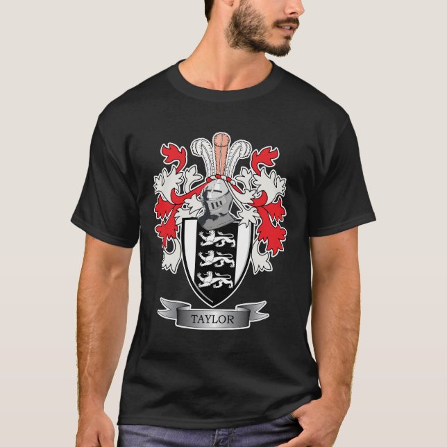 Taylor Family Crest Coat of Arms T-Shirt (Front)