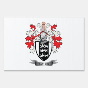 Taylor Family Crest Coat of Arms Yard Sign