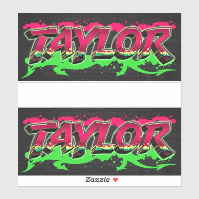 Taylor First Name Graffiti Sticker (Sheet)