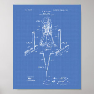 Taylor Golf Club 1905 Patent Art - Blueprint Poster