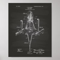 Taylor Golf Club 1905 Patent Art - Chalkboard Poster