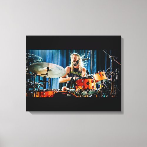 Taylor Hawkins playing the drums Canvas Print
