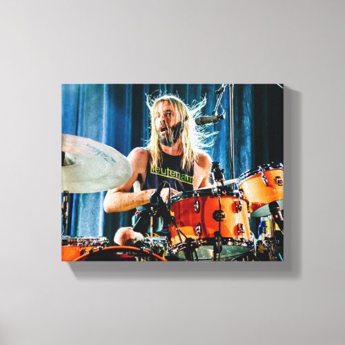 Taylor Hawkins plays the drums Canvas Print