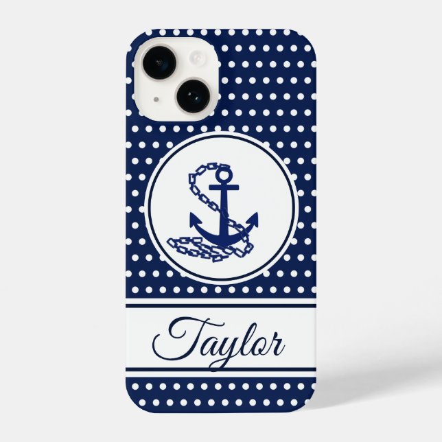 Taylor, Name Template Anchor Symbol Maritime Style iPhone Case (Back)