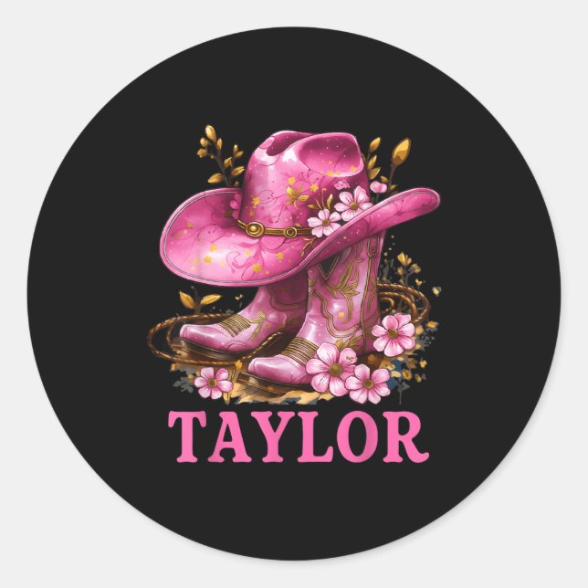 Taylor Outfit Cowgirl Boots Youth Women Teen Girls Classic Round Sticker (Front)