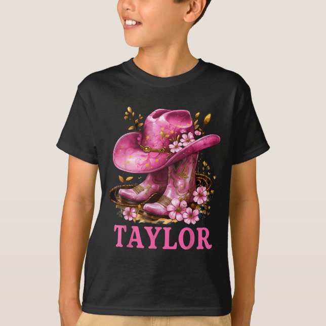 Taylor Outfit Cowgirl Boots Youth Women Teen Girls T-Shirt (Front)