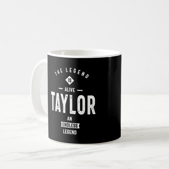 Taylor Personalized Name Birthday Gift Coffee Mug (Front Left)