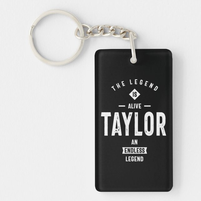 Taylor Personalized Name Birthday Gift Keychain (Front)