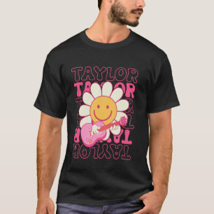 Taylor Personalized Name Girl Groovy Flower Playin T-Shirt