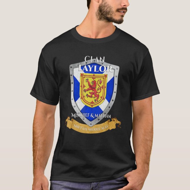 Taylor Scottish Family Clan Scotland Shield T-Shirt (Front)