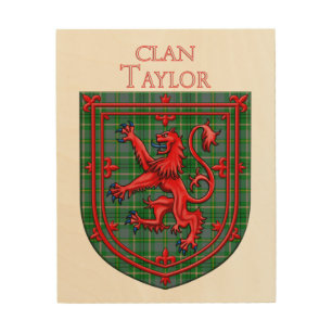 Taylor Tartan Scottish Plaid Lion Rampant Wood Wall Art